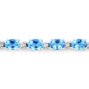 10.71 Carat Genuine Swiss Blue Topaz .925 Sterling Silver Bracelet-2