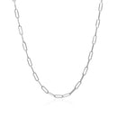 14K White Gold Delicate Paperclip Chain (2.1mm)-2