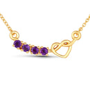 0.24 Carat Genuine Amethyst .925 Sterling Silver Necklace-1