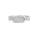 .925 Sterling Silver 1/5 Cttw Diamond ID and Cuban Link Band Ring (I-J Color, I2-I3 Clarity) - Ring Size 6-1
