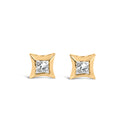 10K White Gold 1/5 Cttw Invisible Set Princess-Cut Diamond Stud Earrings (H-I Color, SI2-I1 Clarity)-1