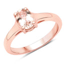 0.70 Carat Genuine Morganite .925 Sterling Silver Ring-1