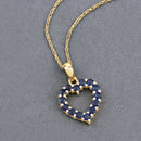 0.64 Carat Genuine Blue Sapphire 10K Yellow Gold  Pendant-3