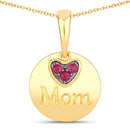 0.20 Carat Genuine Ruby .925 Sterling Silver Pendant-1
