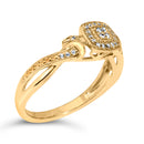 14K Yellow Gold Plated .925 Sterling Silver 1/10 Cttw Round-Cut Diamond Composite Halo Engagement Ring (I-J Color, I3 Clarity)- Size 7-3