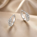 925 Sterling Silver Earrings with Pavé Setting CZ, 1.2x0.45cm, Platinum Plated for Women-2