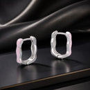 925 Sterling Silver Earrings with Enamel in White Gold Finish - 13*3mm for Women-2