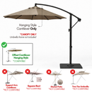 10ft Cantilever Hanging Umbrella 8 Rib Replacement Canopy Taupe-5