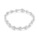 14K White Gold 1 1/5 Cttw Round Diamond Flower Blossom Link Bracelet (H-I Color, SI1-SI2 Clarity) - Size 7"-3