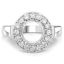0.48 Carat Genuine White Diamond 14K White Gold Semi Mount Ring - holds 8.00mm Round Gemstone-4