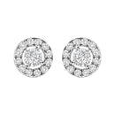 14K White Gold 3/4 Cttw Lab-Grown Diamond Floating Halo Stud Earring (F-G Color, VS1-VS2 Clarity)-2