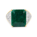 8.70 Carat Dyed Emerald and White Topaz .925 Sterling Silver Ring-3