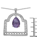 10.70 Carat Genuine Amethyst .925 Sterling Silver Pendant-3