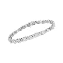 14K White Gold 4 7/8 Cttw Round Brilliant-Cut Diamond Round Cluster & X-Link 7" Tennis Bracelet (I-J Color, SI2-I1 Clarity)-3