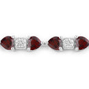 11.10 Carat Genuine Garnet and White Diamond .925 Sterling Silver Bracelet-2