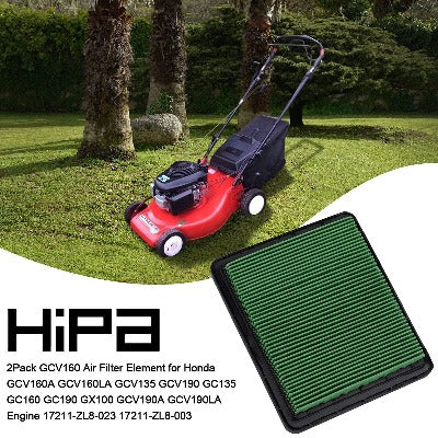 Hipa Air Filter + Pre Filter for # 17211-ZL8-023 17211-ZL8-003 17211-ZL8-000 Honda GCV160 GC160 Engine Lawn Mower with Spark Plug