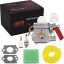 Hipa Carburetor Kit for Homelite UT20760 UT20764 US20751 UT15180 UT15176 B25C D725CD D825SB String Trimmer #984534001 C1U-H47-1