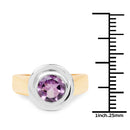 14K Yellow Gold Plated 2.25 Carat Genuine Amethyst .925 Sterling Silver Ring-3