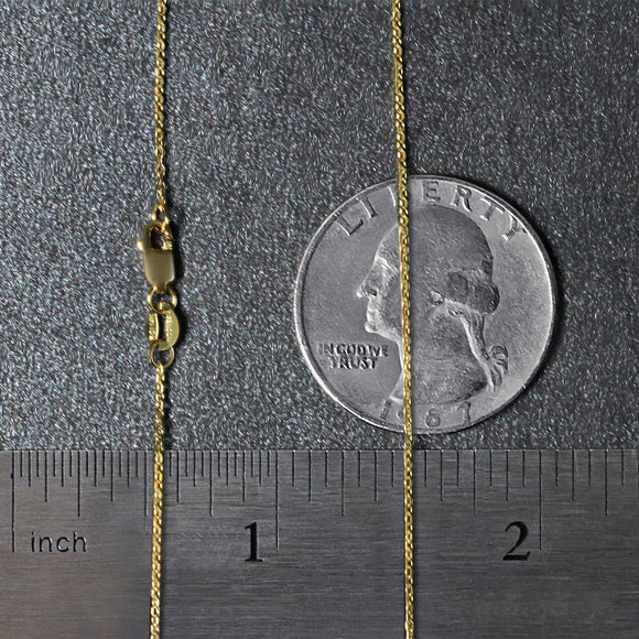 14k Yellow Gold Diamond Cut Cable Link Chain 0.8mm