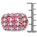 8.54 Carat Glass Filled Ruby and White Topaz .925 Sterling Silver Ring-3