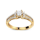 14K Yellow Gold Diamond 5/8 Cttw Princess Diamond Split Shank and Milgrain Engagement Ring (G-H Color, VS2-SI1 Clarity) - Size 7-6
