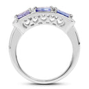 1.32 Carat Genuine Tanzanite .925 Sterling Silver Ring-2