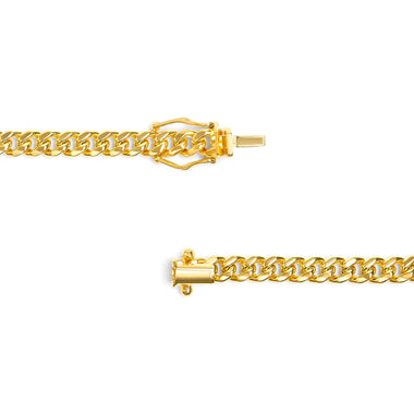 Semi-Solid 14K Yellow Gold 4.5mm Miami Cuban Chain Necklace - Unisex Chain - 22 Inches - 0