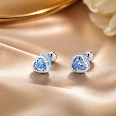 925 Sterling Silver Earrings with Pavé Setting and Enamel for Women - 0