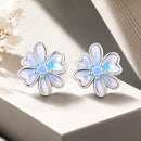 925 Sterling Silver Opal Nanometer Stone Enamel Earrings for Women-1