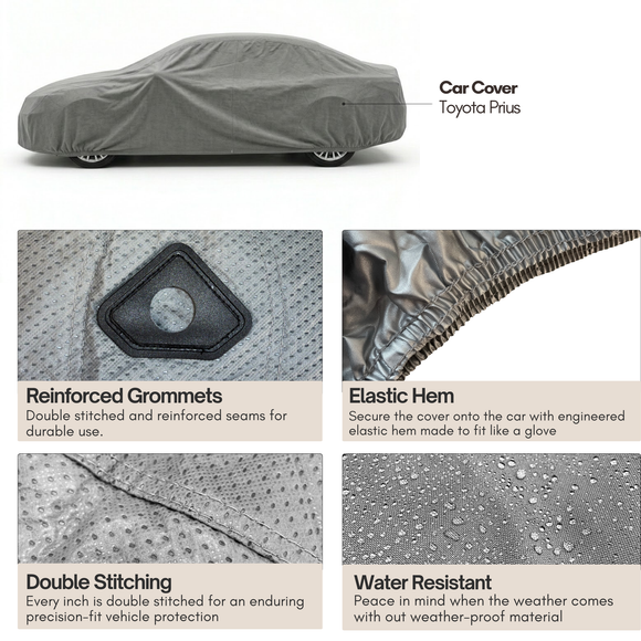 Toyota Prius Car Cover - 177"L x 70"W x 54.5"H - Charcoal Grey