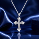 925 Sterling Silver Plated White Gold Moissanite Necklace 40+5cm for Women-1