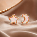 925 Sterling Silver Rose Gold Translucent Opal Earrings for Women-1