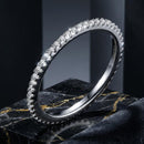 925 Sterling Silver Platinum Plated CZ Pavé Setting Ring Size 5.0 for Women-1