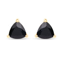0.70 Carat Genuine Black Sapphire 14K Yellow Gold Earrings-1
