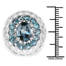 5.98 Carat Genuine London Blue Topaz .925 Sterling Silver Ring-3