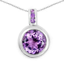 4.09 Carat Genuine Amethyst .925 Sterling Silver Pendant-1