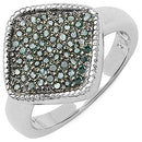 0.28 Carat Genuine Blue Diamond .925 Sterling Silver Ring-1