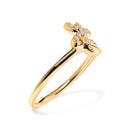 10K Yellow Gold 1/10 Cttw Diamond  Palm Tree Statement Ring (H-I Color, I1-I2 Clarity) - Ring Size 7-3