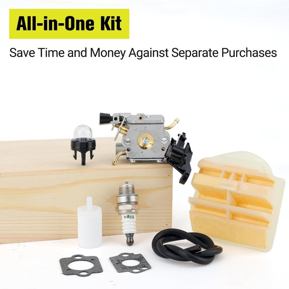 Hipa Carburetor Kit for Husqvarna 450E 450 445 445E Rancher Chainsaw # Replace for C1M-EL37B 5064504-01 5312156-01 - 0