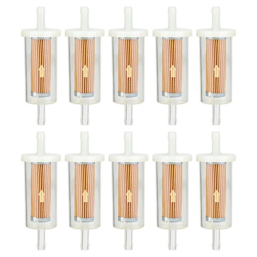 10-Pack 1/4-inch Fuel Filter For BS 695666 845125 691035 John Deere Z225 Z425 Z245 Z435 Z625 Z525E Z375R Z235 Z255 Z335E Z355E Z335M Mower Tractor