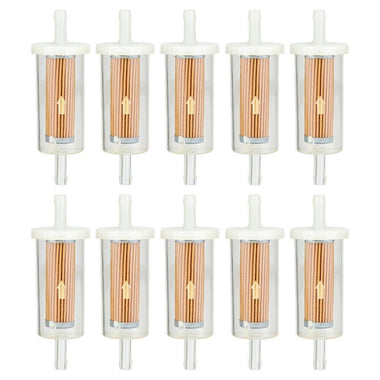 10-Pack 1/4-inch Fuel Filter For BS 695666 845125 691035 John Deere Z225 Z425 Z245 Z435 Z625 Z525E Z375R Z235 Z255 Z335E Z355E Z335M Mower Tractor