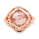 14K Rose Gold Plated 3.25 Carat Genuine Pink Rutile .925 Sterling Silver Ring-4