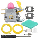 Hipa Carburetor Kit for Weedeater Featherlite SST25 FL20 FL23 FL26 FX26 Poulan P1500 P2500 P3500 Trimmer #530071822 530071752 C1U W18 with Adjustment Tool-1