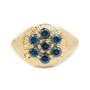 14K Yellow Gold Plated 1.40 Carat Genuine Blue Diamond .925 Sterling Silver Ring-4