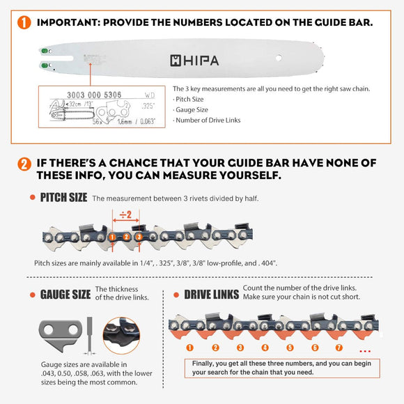 3-Pack 18 Inch Full Chisel MS250 Chain .325 Pitch .063 Guage 68 DL For Stihl MS 250 MS251C MS230 MS210 MS231 MS251 Chainsaw # 22LPX068G