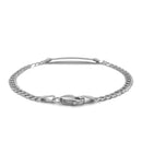 14k White Gold Curb Link Chain Polished Children's ID Bracelet-3