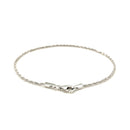 14k White Gold Solid Diamond Cut Rope Bracelet 1.5mm-3