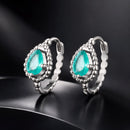 925 Sterling Silver Earrings with Pavé Setting and Transparent Glass-1