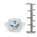 2.46 Carat Genuine Blue Topaz and White Topaz .925 Sterling Silver Ring-3