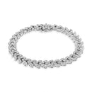 .925 Sterling Silver 2.00 Cttw Miracle Set Diamond Laurel Wreath Link Bracelet (I-J color, I3 clarity) - 7.25"-4